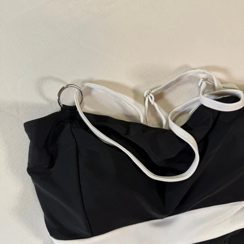 Traje de baño Tankini negro blanco para niñas talla S poliamida 2 piezas elastano Foto 3 de 4