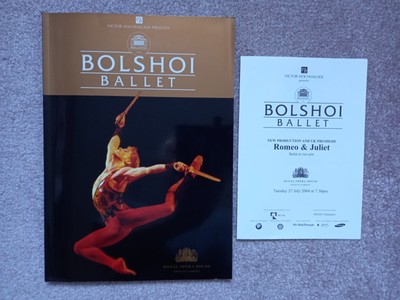 BOLSCHOI BALLETT - Königliches Opernhaus - Covent Garden. 72pp Programm / 4pp 2004 Insert