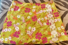 Lilly Pulitzer Bright Floral/ Geometric Wrap ReversibleShort Mini Skirt Size 4