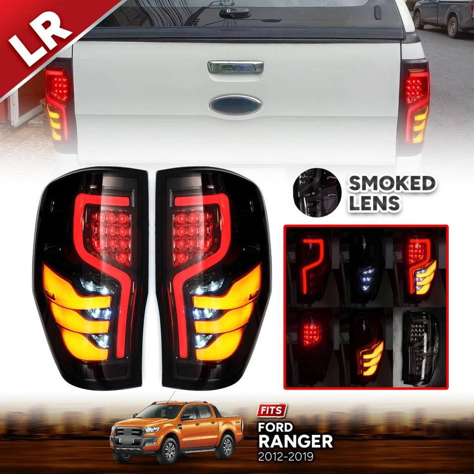 Luz trasera LED negra Fit Ford Ranger T6 XLT PX Wildtrak Pickup 2012-19 Foto 3 de 4