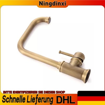 Retro Küche Wasserhahn 360°Drehbar Messing-Spültischarmatur Einhebel Spüle Gold