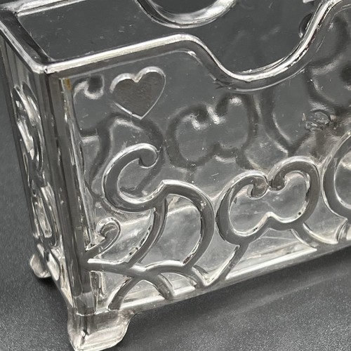 Antico mazzo di biglietti in vetro porta biglietti da visita design argento - Foto 7 di 14