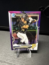 2021 Bowman Draft Chrome Purple Endy Rodriguez /250 Pittsburgh Pirates