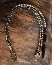 BEAUTIFUL Dark STEVE GUITRON HANDMADE New Fancy 16 Plait RAWHIDE ROMAL REINS