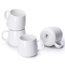 Coffee Mugs Set of 4-12oz Chip-Resistant Ceramic Cups with Ergonomic Handle |...