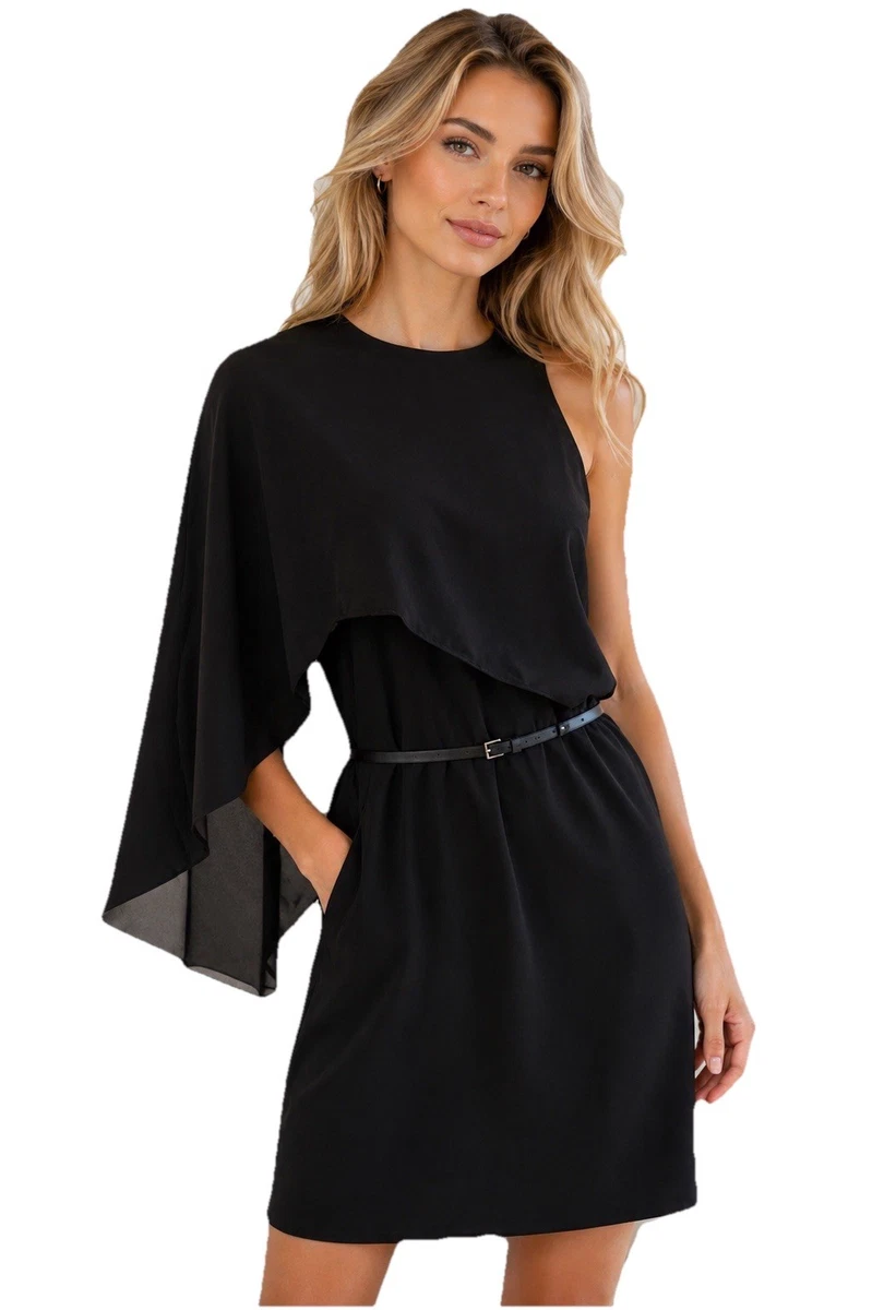 open lace back dress One Shoulder Silk Dress