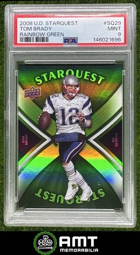 Tom Brady PSA 9 2008 Upper Deck StarQuest Rainbow Green Patriots 1696
