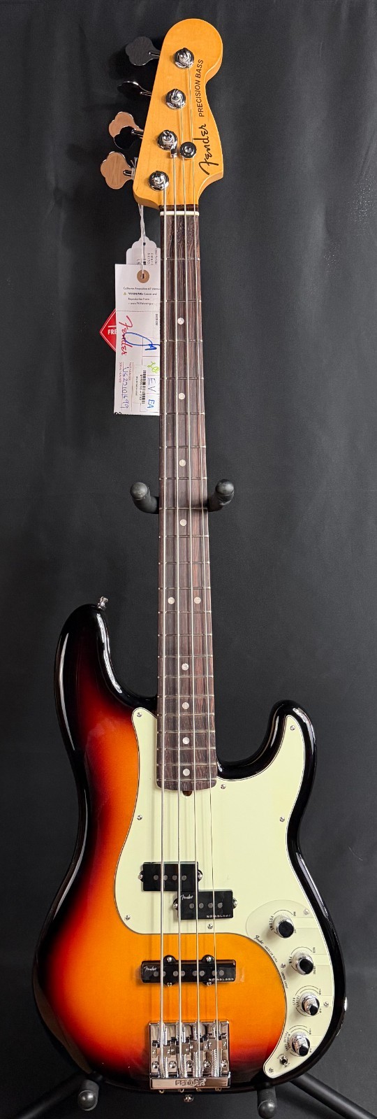 Fender American Ultra Precision Bass 4-String Bass Guitar Ultraburst w/ OHSC