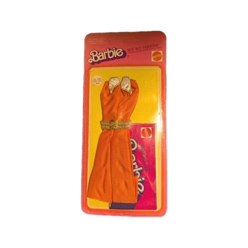Mattel Barbie Best Buy Fashions Orange Gold Dress Vintage 1978 for 11.5 in Doll