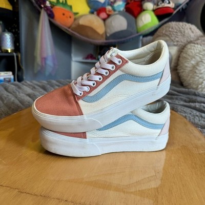 Vans Old Skool Peach Colorblock Platform Sneakers Mens 7