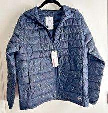 Gap Kids Upcycled Lightweight Puffer Jacket Primaloft Black w/ Hearts Size XXL