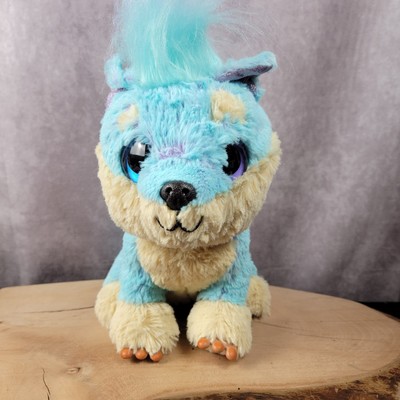 Moose Toys Plush Scruffy Blue Dog Puppy Purple and Blue Eyes Rubber Paws 10''