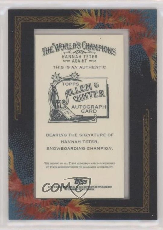 2009 Topps Allen & Ginter's Framed Mini Auto Hannah Teter #AGA-HT Auto - Image 2 of 2