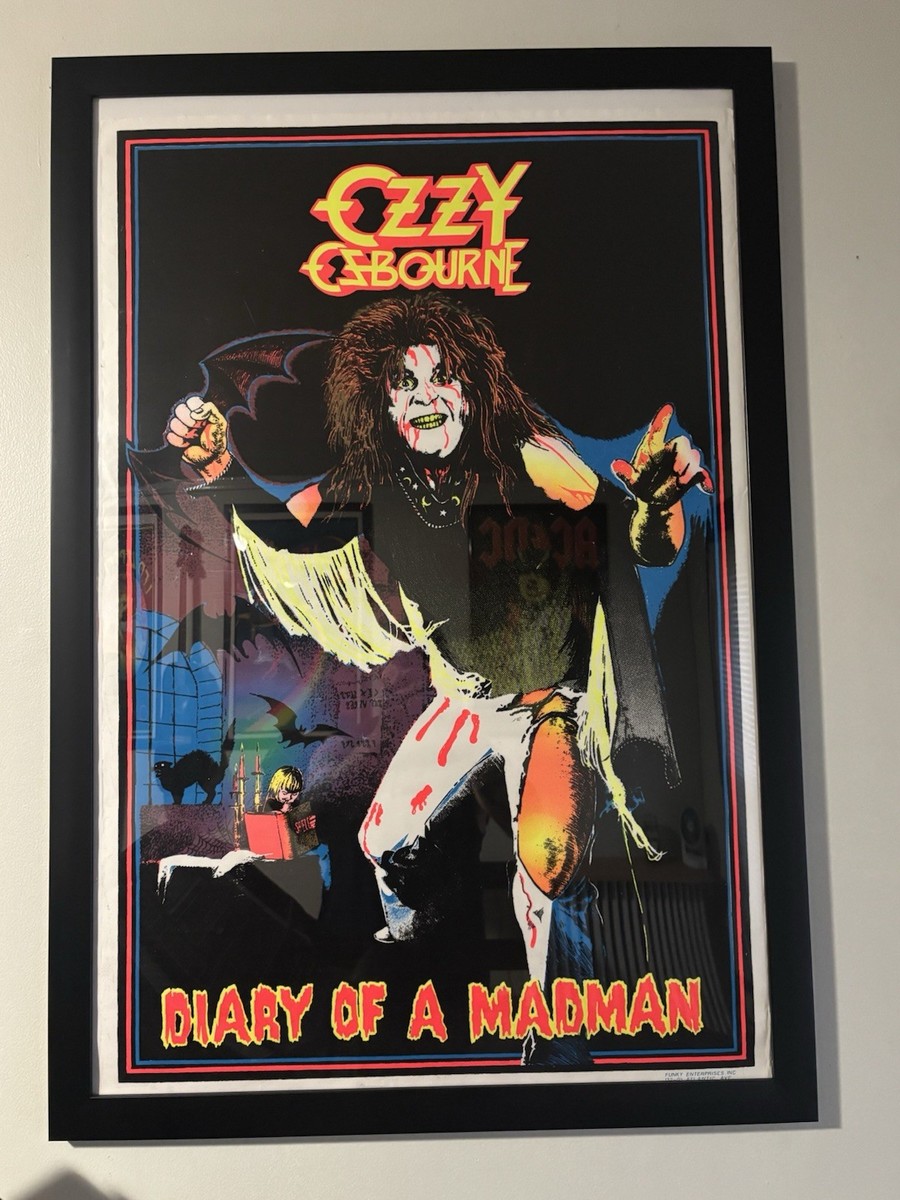 Ozzy Osbourne Flocked Black Light Poster Diary Of A Madman | eBay