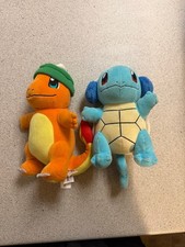 Pok mon Holiday Limited Edition CHARMADER  SQUIRTLE W/EarMuffs 8"Plush Dolls