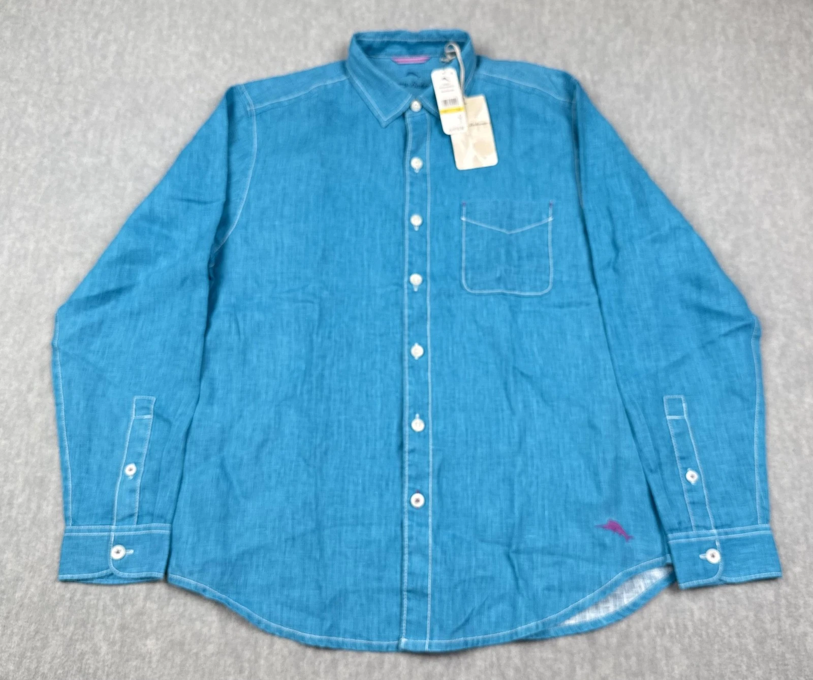 Tommy Bahama Shirt Mens Medium Blue Linen Sea Glass Breezer Button Up Casual
Opens in a new window o