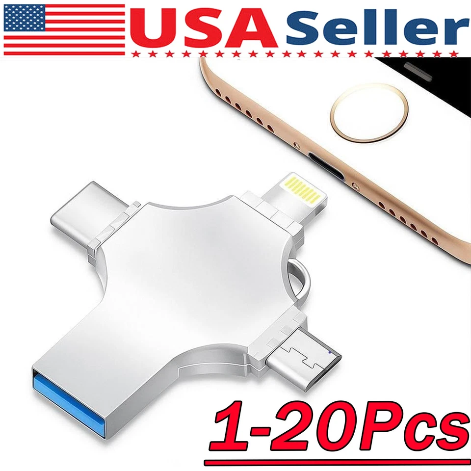 USB 3.0 Flash Drive 128GB Type C Memory Photo Stick for iPhone Android iPad Lot