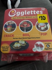 Egglettes Hard Boiled Egg Cooker Pods Set of 4 Silicone No Shell As Seen On TV