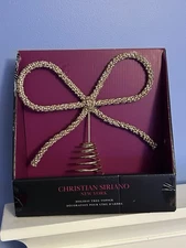 Christian Siriano Holiday Gold Rhinestone Bow Tree Topper