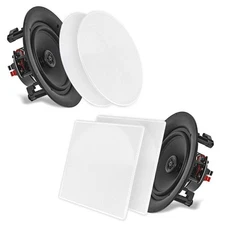 Pyle 8.0" In-Wall/Ceiling 250 Watt 2-Way Flush Mount Speakers (Pair) PDIC86