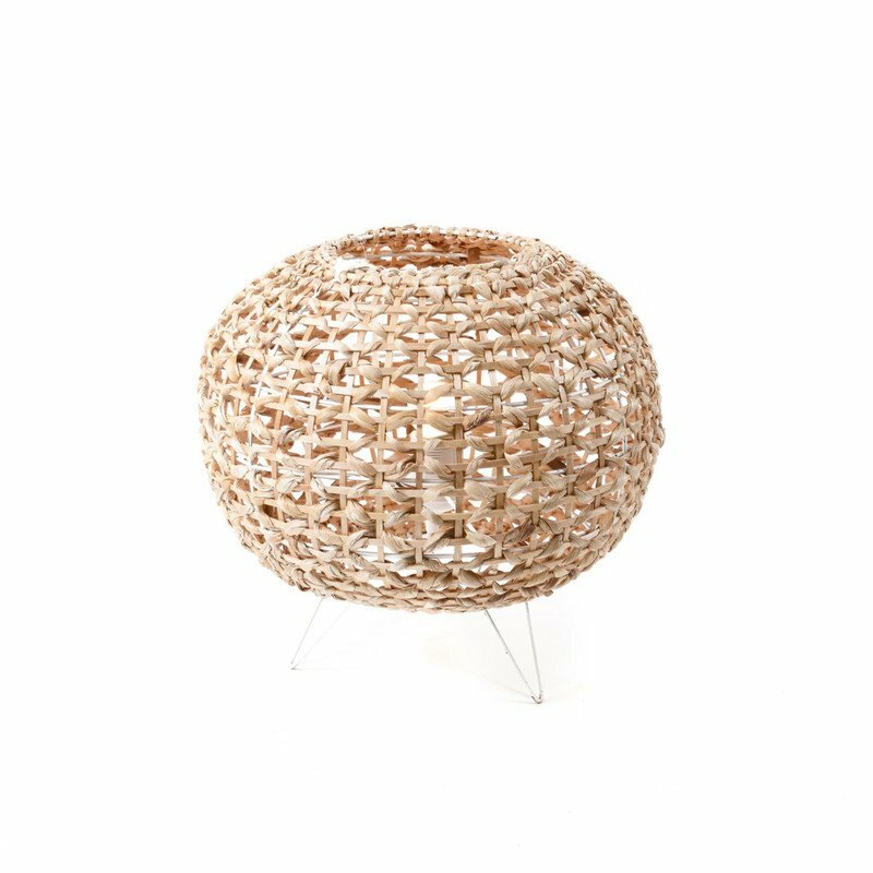 Lampada da terra in Bamboo e Banano intrecciato con piedini da appoggio Altezza 