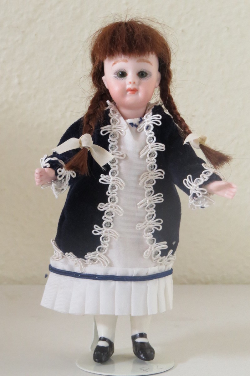 Poupée Mignonnette Jumeau Reproduction 14 Cm - Bisque, Yeux Verre, Perruque Mohair
