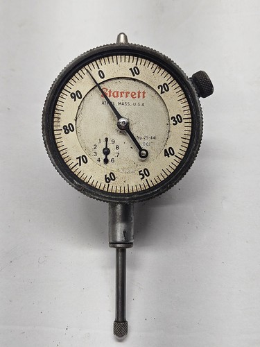 Starrett 25-441 Dial Indicator Jeweled .001" Graduation 0-1" Range 0-100 Reading