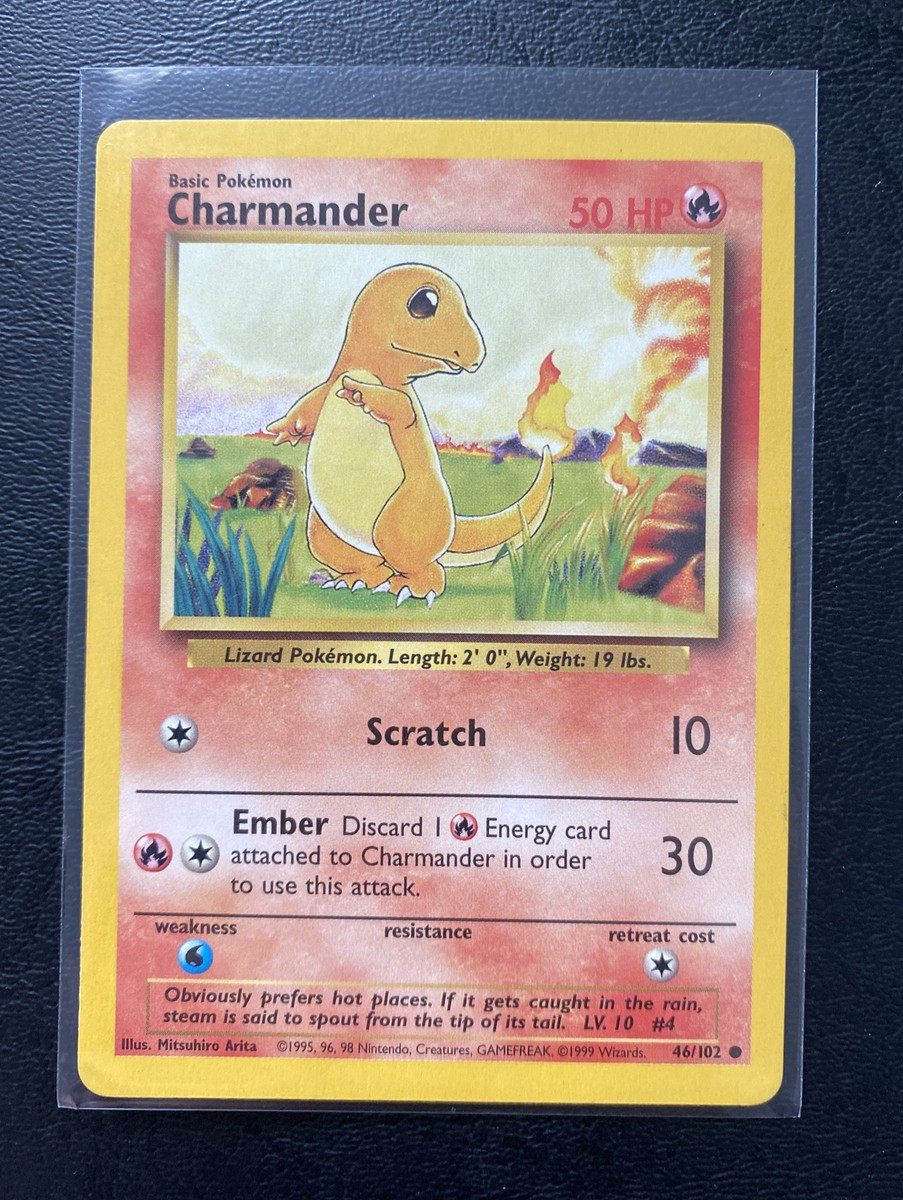 ポケモンカード Charmander 英語版　ヒトカゲ　46/102 Pokémon Charmander 46/102 Unlimited Base Set Common Non-Holo