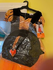 Target Halloween Kid's Orange and Black NEW Witch's Costume with Hat, Large