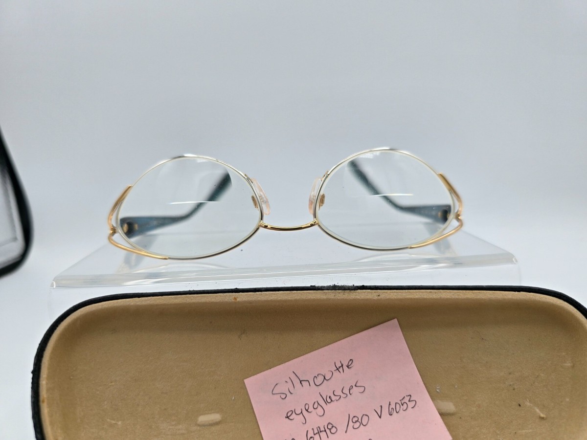 Silhouette Eyeglasses M 6448 /80 V 6053 Gold/ Blue Oval Austria 54[]18 130 Frame SS 137 – Eyemart Express main image 3
