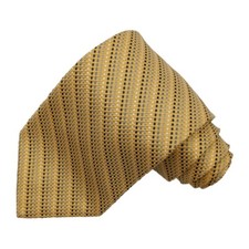 Brooks Brothers Men's Yellow Repp Strip Necktie 100% Silk Made in USA Tie