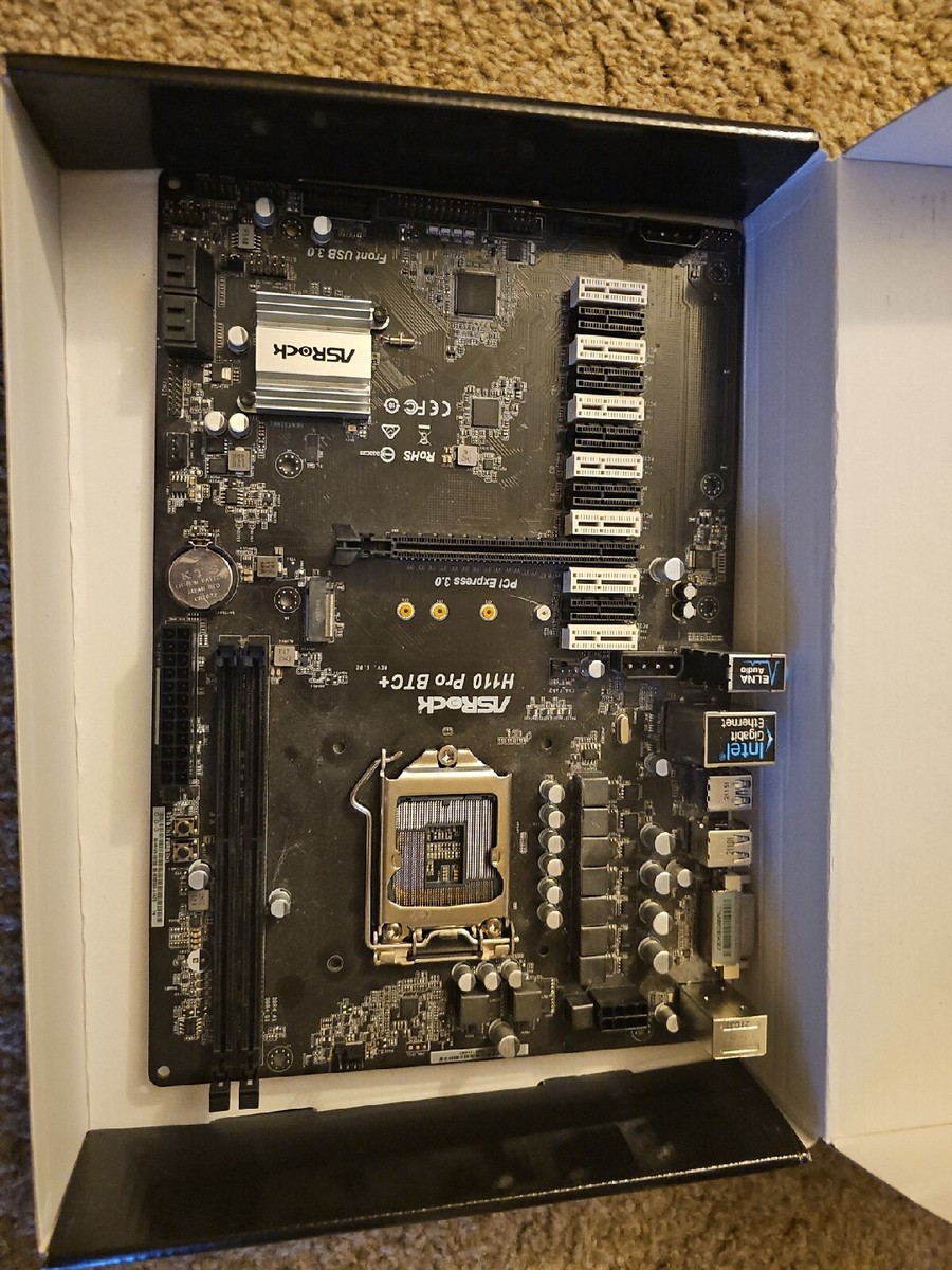Full Kit MB⁄CPU⁄RAM - ASRock H110 Pro BTC+ 13 Slot GPU Mining