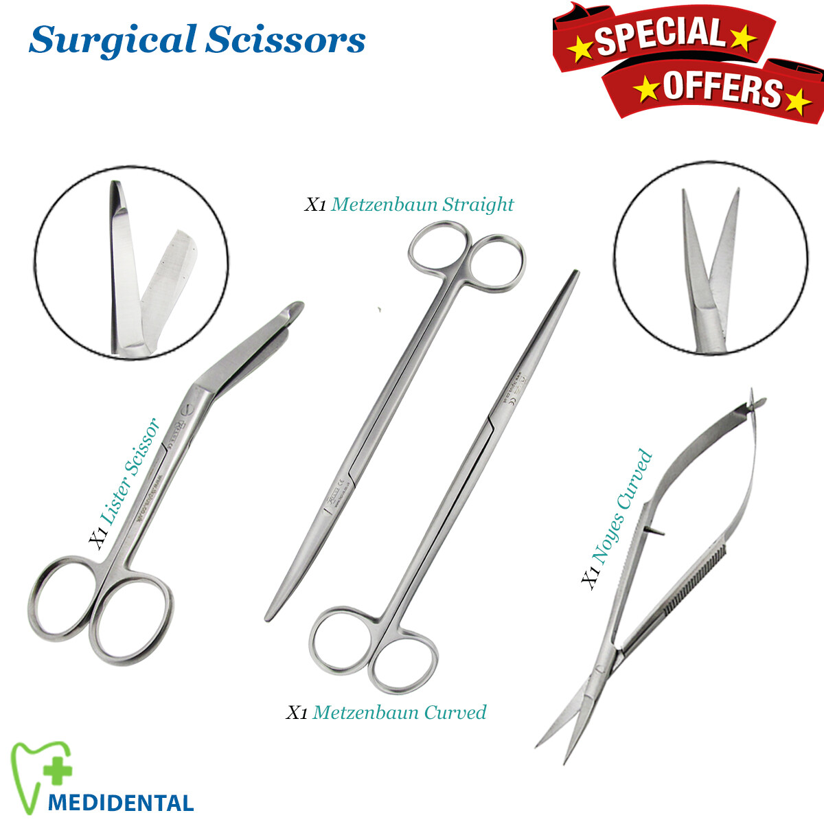 Chirurgische Schere Operierend Präparierklemme Operation Gewebe Schneider Set