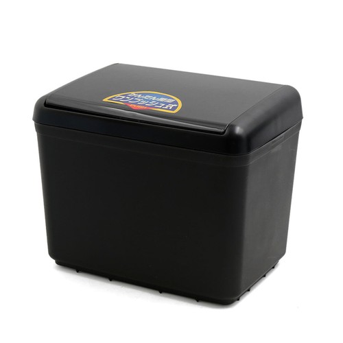 Black Plastic Auto Car Trash Rubbish Can Garbage Dustbin Holder Storage Box