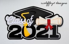 CRAFTECAFE 2021 GRAD KID TITLE premade paper piecing scrapbook die cut piece 3D