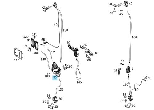 New Genuine Mercedes-Benz Vito 447 Door Lock Rear End Door Right A4477408300 - Picture 4 of 5