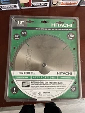 Hitachi 725206 10” Thin Kerf Miter Table Saw Fine Finish Blade Wood 5/8” Arbor