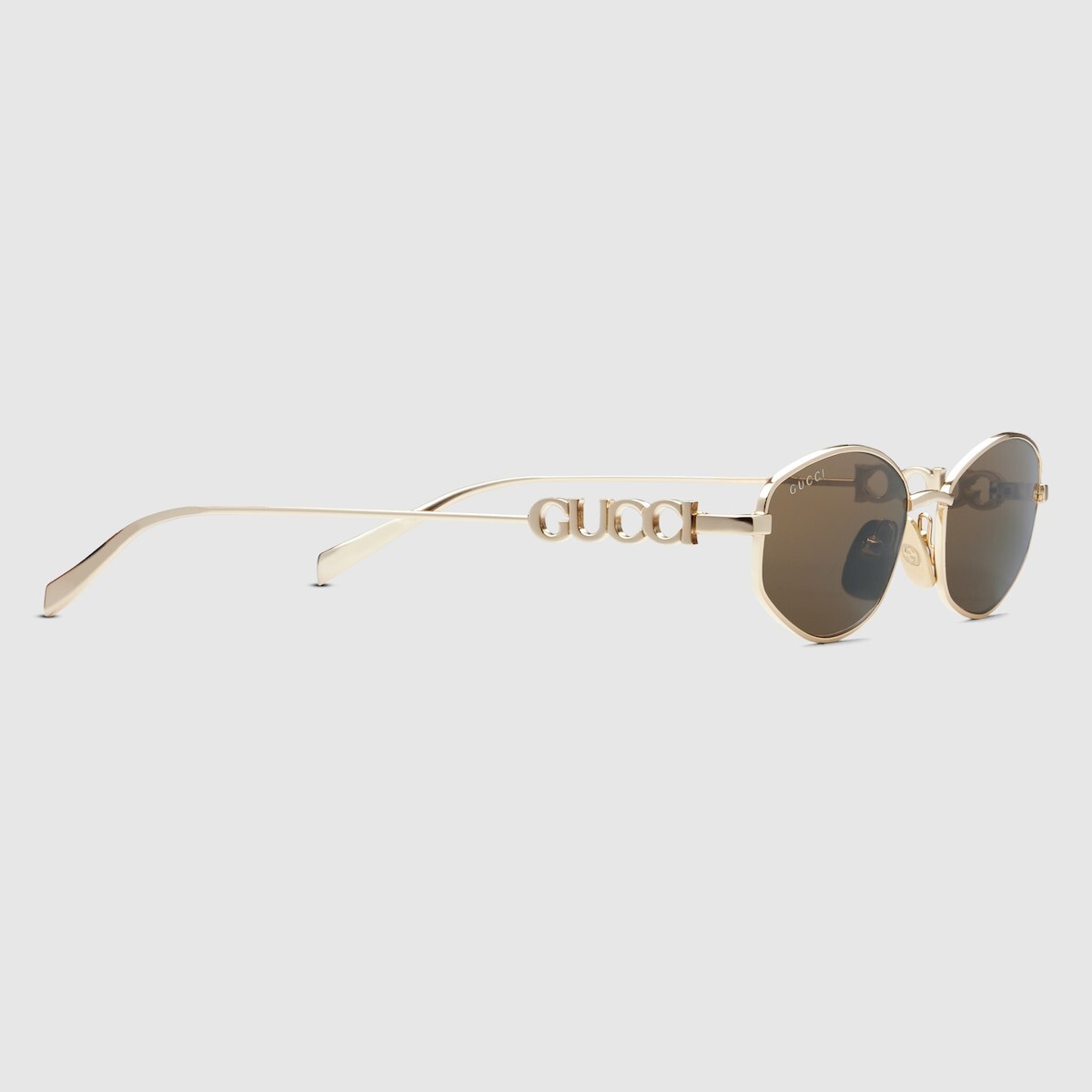 Gucci GG1802S Gold Toned Oval Frame Sunglasses
