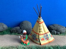 MERTEN Germany Vintage 60s Wild West Indian sitting w/Indian Tent - Lot of 2 pcs