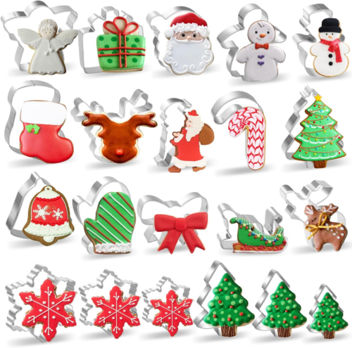 Christmas Cookie Cutters 21Pcs Winter Biscuit Cookie Cutter Set Stainless Steel