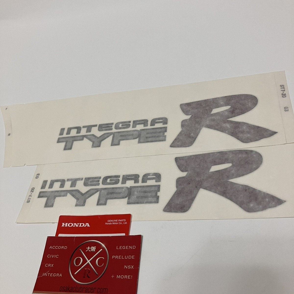 GENUINE OEM DC2 Acura Integra Type R Side Decal Set Black Outline 