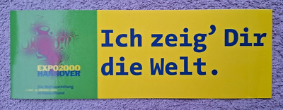 Aufkleber ''EXPO2000 Hannover'', 18 x 6 cm