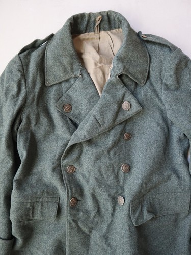 Vintage 30s 40s Swiss Army Medic Jacket Wool Military Pea Coat Rare - Picture 2 of 8