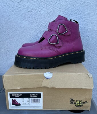 Dr. Martens Devon Heart Pink Fuchsia Platform Boot Women's Size 11