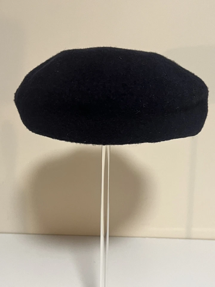 Gorra plana vintage de lana Stetson Newsboy cabbie golfista talla grande azul marino Foto 3 de 4