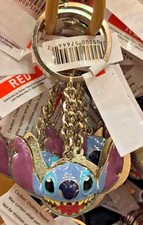 Disney Parks Exclusive Stitch Face Enamel Keychain Keyring New