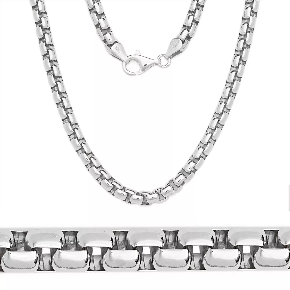 Sterling Silver Chains 20 Heavy Rounded Box