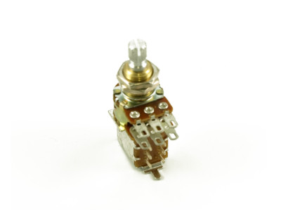 Bourns Dual Gang PDB183 Mini Guitar Split-Shaft Pot. W/ Push-Pull Switch 500k