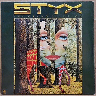 Styx   The Grand Illusion Vinyl 1977 A&M First Pressing W/ OG Poster Used / VG
