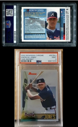 ANDRUW JONES 2002 BOWMAN CHROME 1995 REPRINT #BCRAJ PSA 9